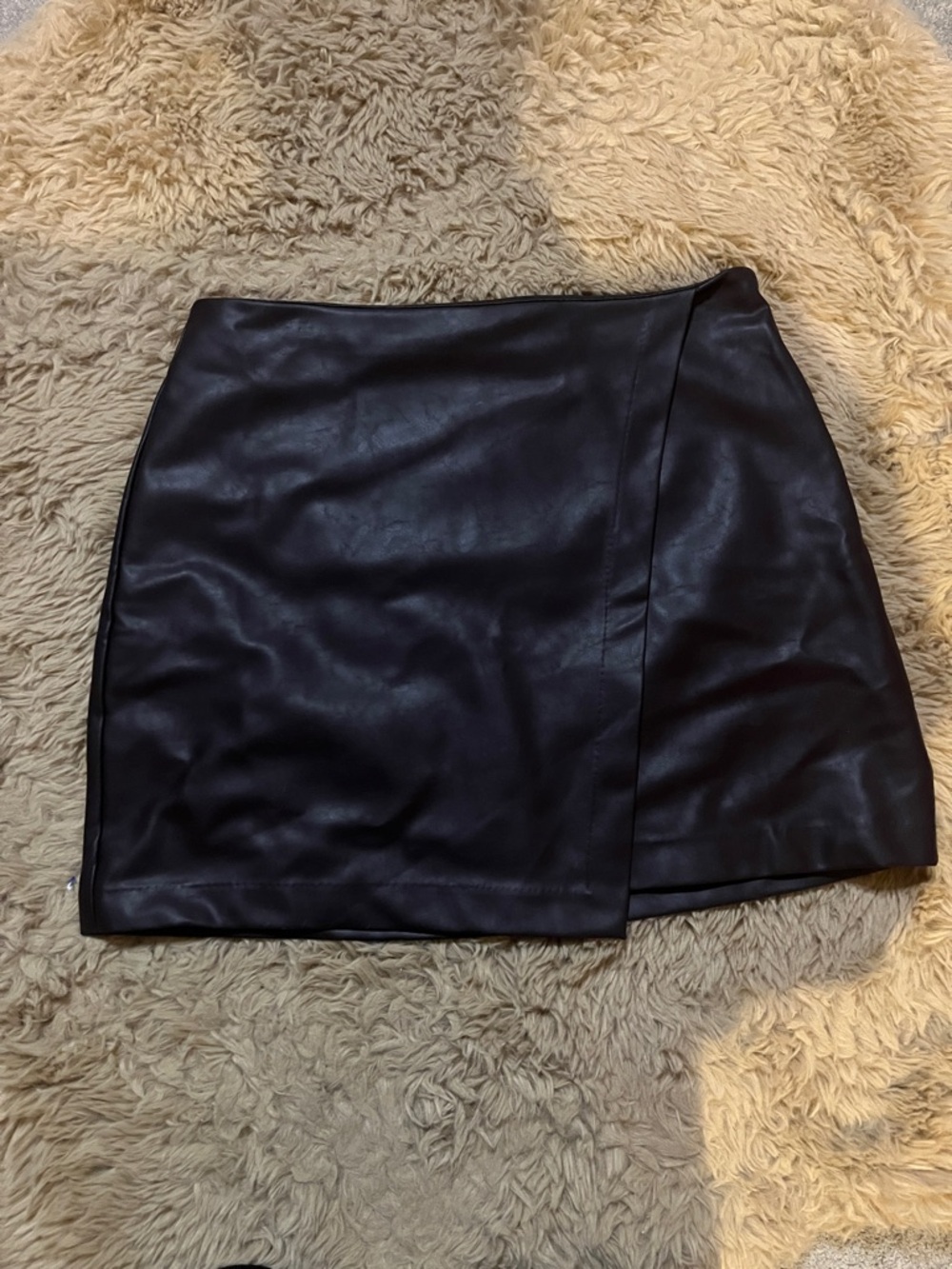 Faux Leather Dark Brown Mini Skirt